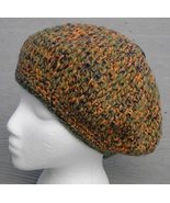 Gorgeous Orange/Green/Blue Larger Size Crocheted Beret - Handmade by Mic... - £27.65 GBP