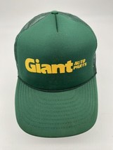 Vintage Giant Auto Parts Green Hat Cap SnapBack Adjustable  Rope Brim - £15.13 GBP