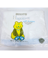 Beacon Happitime Baby Blanket Vintage Satin Trim White Blue 40x45&quot; New - $546.88 MXN