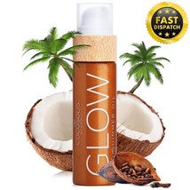 COCOSOLIS GLOW Organic Shimmer Body Oil with Glitter 110ml, Highlights the Tan - £39.88 GBP