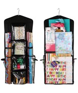 Double-Sided Hanging Gift Bag And Gift Wrap Organizer (Black) - £40.89 GBP