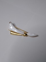 Vintage Trifari White Enamel Ribbon Brooch - $37.00