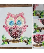 Handcrafted Quilled PaperArt Pink Owl Wall Hanging - £15.73 GBP