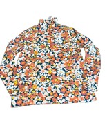 LANDS END Floral Fleece Pullover Top Jacket Size Medium 10-12 New  - $29.65 CAD