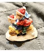 Holiday Winter Christmas Village Figurine Sledding 1 Inch - $7.00
