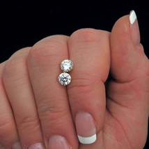 1Ct Brilliant Simulated Diamond Solitaire Earrings 925 Silver Gold Plated - $4.94