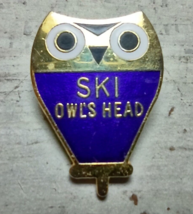 Vintage Ski Owl&#39;s Head Quebec Canada Resort Enamel Goldtone Lapel Pin Br... - £20.40 GBP