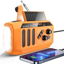 5000Mah Hand Crank Solar Emergency Radio, 3W Led Flashlight/Reading Lamp... - £36.01 GBP