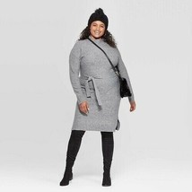 Womens Plus Size Long Sleeve Turtleneck Belted Sweater Dress - X Gray - £45.49 GBP