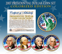 2007 Presidential $1 Dollar COLORIZED President 4-Coin Complete Set w/Ca... - £29.25 GBP