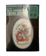 Counted Cross Stitch Kit Bearing Together Oval 1987 Vintage Never Opened - $13.99