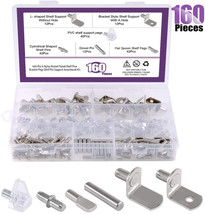 160Pcs 6 Styles Shelf Pins Kit, Top Quality Nickel Plated Shelf Bracket ... - $40.99