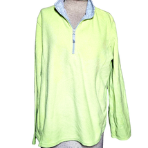 Bright Green Fleece Quarter Zip Size XL - £19.83 GBP