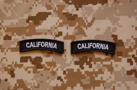 California State Tab Patch Set CA Black &amp; White B&amp;W SWAT Police Hooking Backing - £4.31 GBP