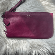 Coach Burgundy Crossgrain Clutch Wristlet Wallet 9x5 - $54.45