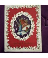  Vintage bell Christmas hold to light greeting card 1930s  “Thru - Vue” - $34.67 CAD