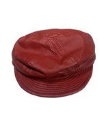 Vtg Y2K Wilson Leather Maxima Red Leather Newsboy Cap Hat L/XL - $28.70