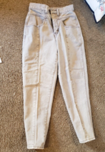 Raro Vintage 80&#39;s Donna Sostanza Grigio Acido Jeans Bottoni Zip Taglie 0-2- S XS - $38.06