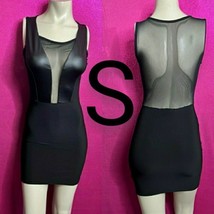 Sexy Black Mesh Detail Club Mini Dress  Size S - $27.12