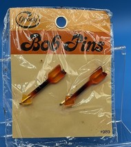 A Cool Rare Vintage Set Of Tortoise Color 70’s Goody Bob Pins New - $13.86