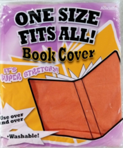 Fabric Book Covers One Size Fits All Stretchable Reusable Orange - $9.99