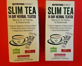 2 Pack Nutrition Works Raspberry Slim Tea 14 Day Herbal Teatox Made With Matcha - £24.89 GBP