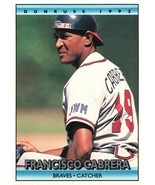 1992 Donruss Atlanta Braves Baseball Card #482 Francisco Cabrera - $1.73