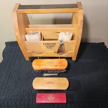 Vintage Shoeshine Box Esquire Shinola Griffin Pennys Contents 7 Pc Lot - £17.77 GBP