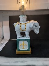 Ceramic And Leather Elephant Table Lamp Nursery Childrens Italian Vintag... - $198.00