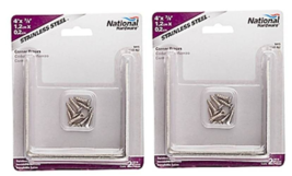 Corner Brace 4&quot; x 7/8&quot; Stainless Steel 2-ct National Hardware V415 N348-... - $12.86