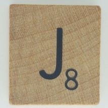 Scrabble Tiles Replacement Letter J Natural Wooden Craft Game Piece Part - $1.22
