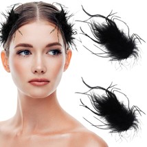 2PCS Feather Hair Clips Black Swan Dark Angel Halloween Costume Hair Acc... - £19.59 GBP