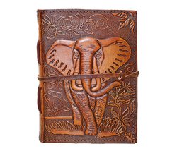 18 cm Blank Book 3D Elephant leather journal leather diary journal notebook sket - £25.20 GBP