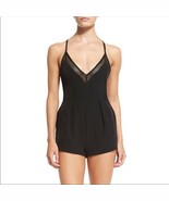 REVOLVE Kendall &amp; Kylie Black V Neck Mesh Inset Romper Small NWT - $40.00