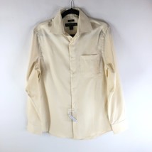 Pronto Uomo Mens Dress Shirt Non Iron Slim Fit Light Yellow 15 32/33 - £15.32 GBP