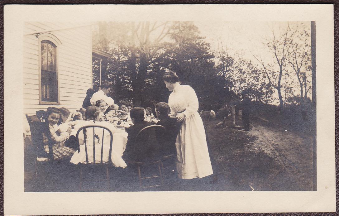 Little Girls &amp; Boys Outdoor Birthday Party Pre-1920 RPPC Real Photo Post... - $12.25