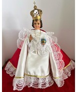 Vintage 1966 Infant Jesus of Prague Statue White/Red Vestment Crown 14.5... - $29.69