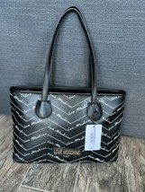Love Moschino Logo Romantic Shopper Handbag Women&#39;s Black Borsa Nero Nwg... - $224.99