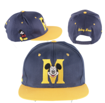 NOS Vintage 90s Disney Mickey Mouse Block M Spell Out Snapback Hat Blue ... - £34.37 GBP