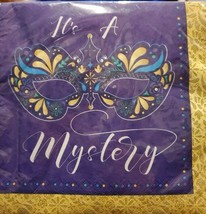 Mardi Gras Masks Luncheon Napkins 16 count &quot;It&#39;s a Mystery&quot; 2-ply Napkins - £4.73 GBP