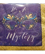 Mardi Gras Masks Luncheon Napkins 16 count &quot;It&#39;s a Mystery&quot; 2-ply Napkins - £4.66 GBP
