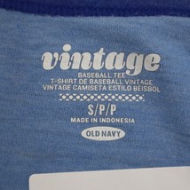 Old Navy Shirt Womens S Blue Raglan Sleeve Round Neck Vintage Baseball Tee - £17.97 GBP
