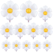 Daisy Balloons 12Pcs White Foil Flower Daisy Balloons For Birthday Baby Shower W - £15.97 GBP