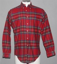 Ralph Lauren Blue Label Colorful Red Tartan Plaid L/S Thick Cotton Shirt Mn's M - £53.54 GBP