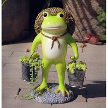 Farmer Frog Carving, Little Frogs, Animal Figurine, Home Decoration - $84.34