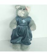 Ty Attic Treasure WHISKERS Jointed Grey Cat Blue Dress Plush Stuffed Ani... - £15.52 GBP