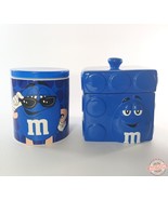 2 Ceramic M&amp;Ms Canisters, 3D Cookie Jars &amp; Lids, Excellent Condition - $75.39 CAD