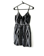 Silence + Noise Urban Outfitters Size 2 Black White Dress Open Back Geometric - £7.60 GBP