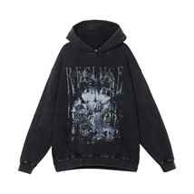 Goth Darkness Print  Vintage Women Men Hoodies Y2k Streetwear Graphic Hoodie Men - £136.91 GBP