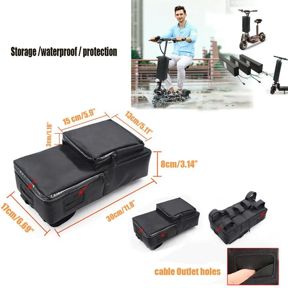 Electric Scooter Battery Bag Bicycle Front Ebike Waterproof Storage Battery Bicy - £77.58 GBP